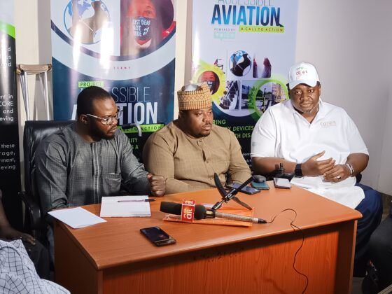 Comrade Miusa Muazu Musa, Secretary, NAPWPD FCT, Comrade Agbo Christian Obiora, Chairman, National Association for Persons With Disabilities (NAPWPD FCT), and Executive Director, CARE, Dr. Chike Okogwu