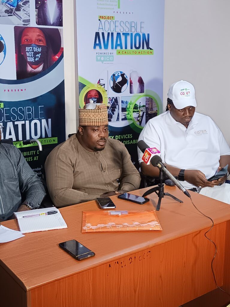 NAPWPD FCT, Chairman, Comrade Agbo Christian Obiora making Speech at the event